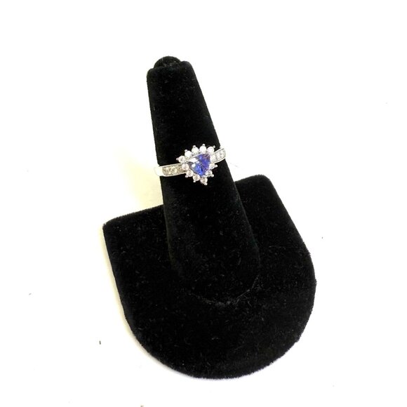 😍"Put a Ring On IT Event" Tanzanite Moissanite Sunburst Ring - Picture 1 of 1